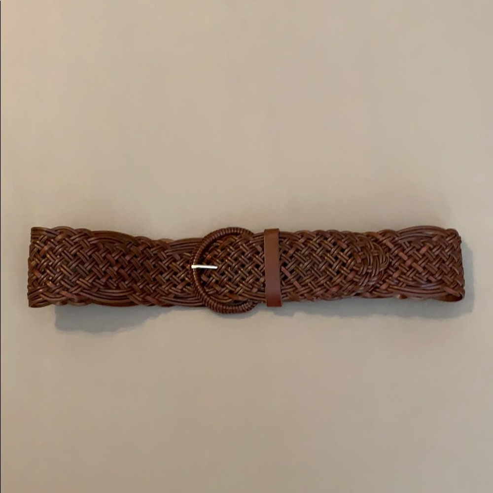 Wide Braided Brown Belt Size S/M